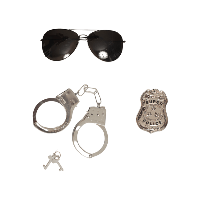 Politie Verkleedset Zilver 3 delig van Partychimp koop je bij Partywinkel