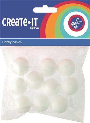 Polystyreen Bollen 10st van Haza Witbaard koop je bij Partywinkel
