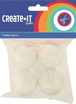 Polystyreen Bollen Groot 4st van Haza Witbaard koop je bij Partywinkel