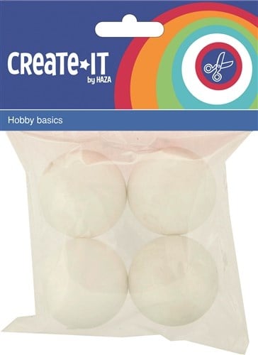 Polystyreen Bollen Groot 4st van Haza Witbaard koop je bij Partywinkel