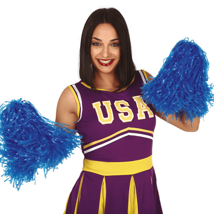 Pom - Pom Blauw 80cm 2st van Fiestas Guirca koop je bij Partywinkel