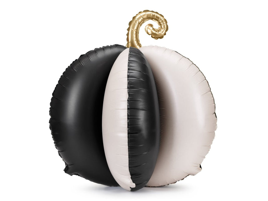 Pompoen Ballon Zwart Wit Leeg 58cm van Partydeco koop je bij Partywinkel