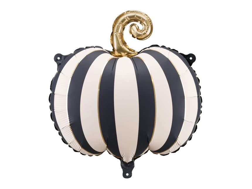 Pompoen Helium Ballon Zwart Wit Leeg 39cm van Partydeco koop je bij Partywinkel