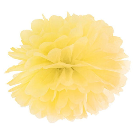 Pompon Geel 25cm van Partydeco koop je bij Partywinkel