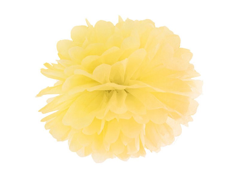 Pompon Geel 25cm van Partydeco koop je bij Partywinkel