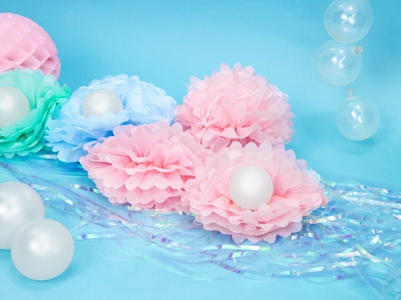 Pompon Lichtroze 25cm van Partydeco koop je bij Partywinkel