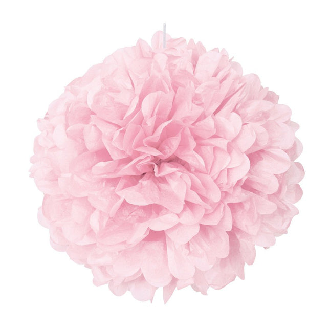 Pompon Lichtroze 40cm van Unique koop je bij Partywinkel