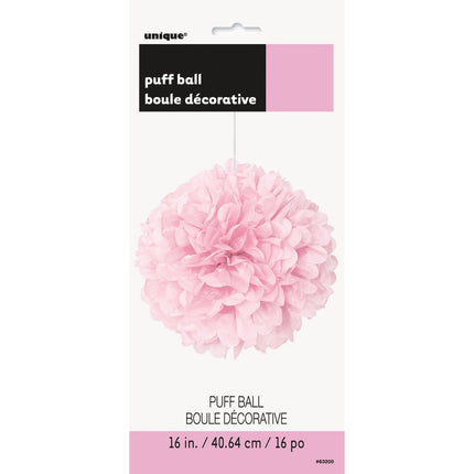Pompon Lichtroze 40cm van Unique koop je bij Partywinkel