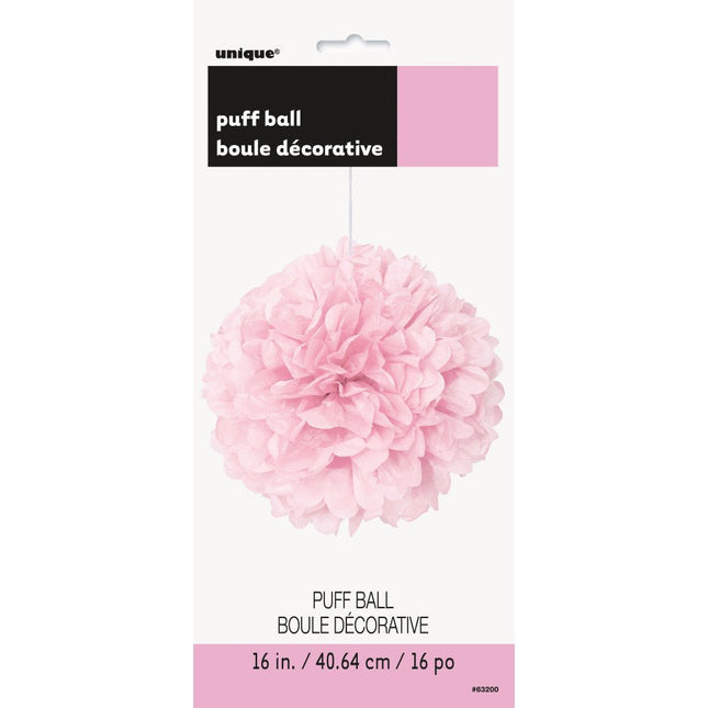 Pompon Lichtroze 40cm van Unique koop je bij Partywinkel