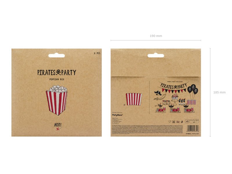 Popcorn Bakjes 12,5cm 6st van Partydeco koop je bij Partywinkel