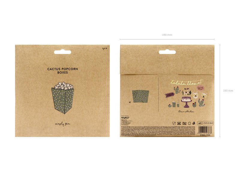 Popcorn Bakjes Mint Groen 12,5cm 6st van Partydeco koop je bij Partywinkel