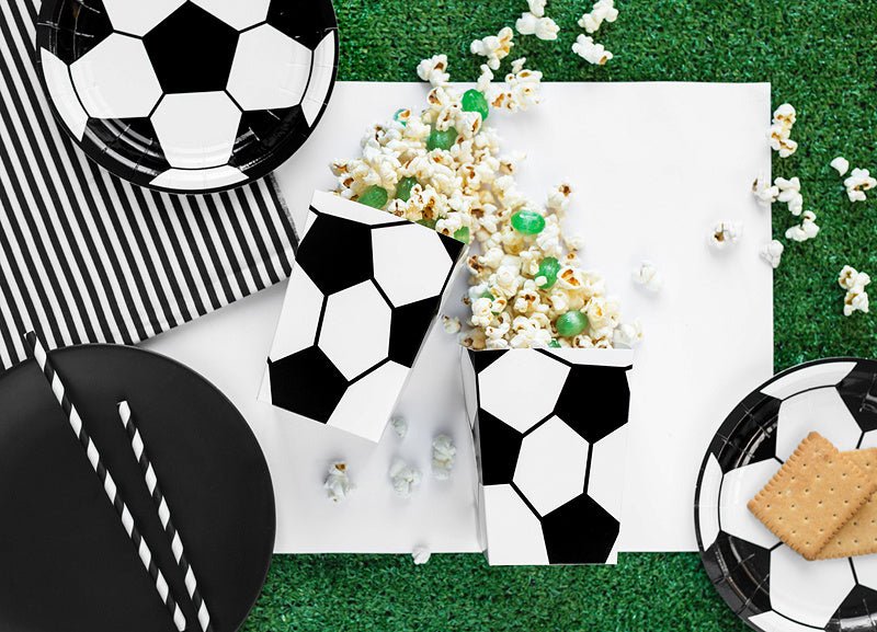 Popcorn Bakjes Voetbal 12cm 6st van Partydeco koop je bij Partywinkel