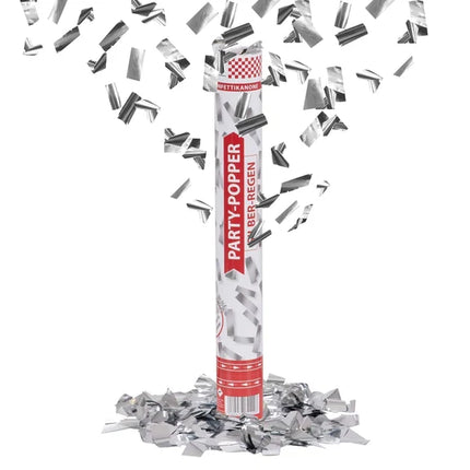 Silver Confetti Cannon, 40 cm