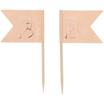 Prikkers 18 Jaar Rose Goud 6,5cm 36st van Folat koop je bij Partywinkel
