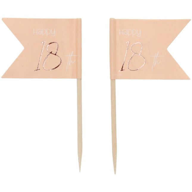 Prikkers 18 Jaar Rose Goud 6,5cm 36st van Folat koop je bij Partywinkel
