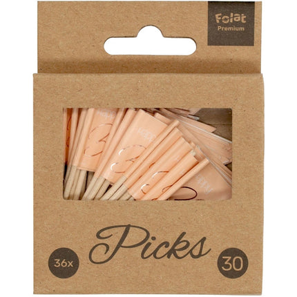 Prikkers 30 Jaar Rose Goud 6,5cm 36st van Folat koop je bij Partywinkel