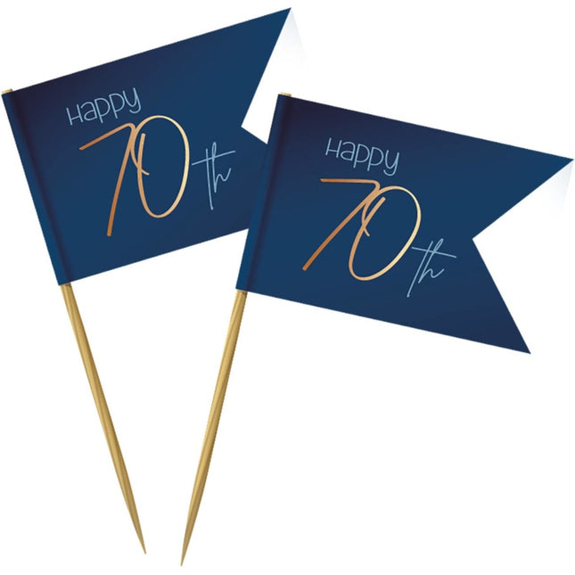 Prikkers 70 Jaar Blauw 6,5cm 36st van Folat koop je bij Partywinkel