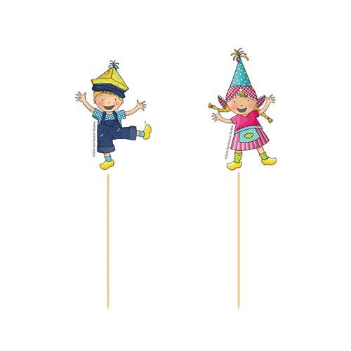 Prikkers Fien & Teun 12cm 12st van Haza Witbaard koop je bij Partywinkel