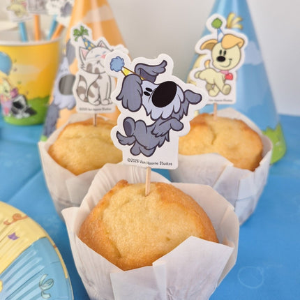 Prikkers Woezel & Pip 12cm 12st van Haza Witbaard koop je bij Partywinkel