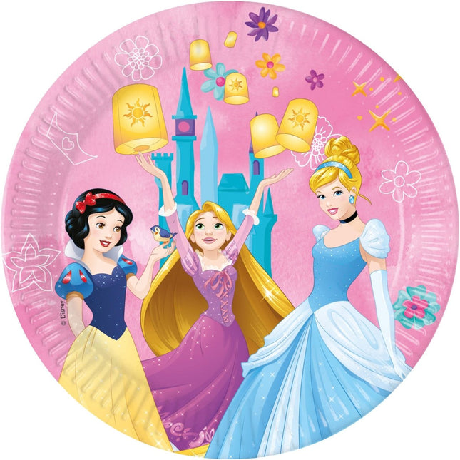 Prinsessen Borden Roze 23cm 8st van Procos koop je bij Partywinkel