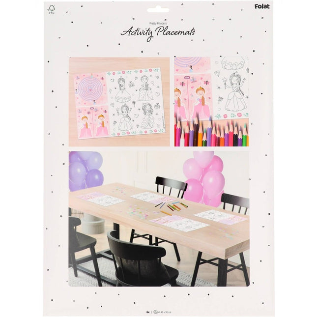 Prinsessen Placemats 40cm 6st van Folat koop je bij Partywinkel