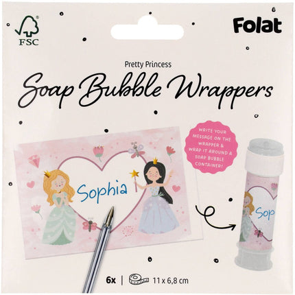 Prinsessen Stickers Bellenblaas 6st van Folat koop je bij Partywinkel