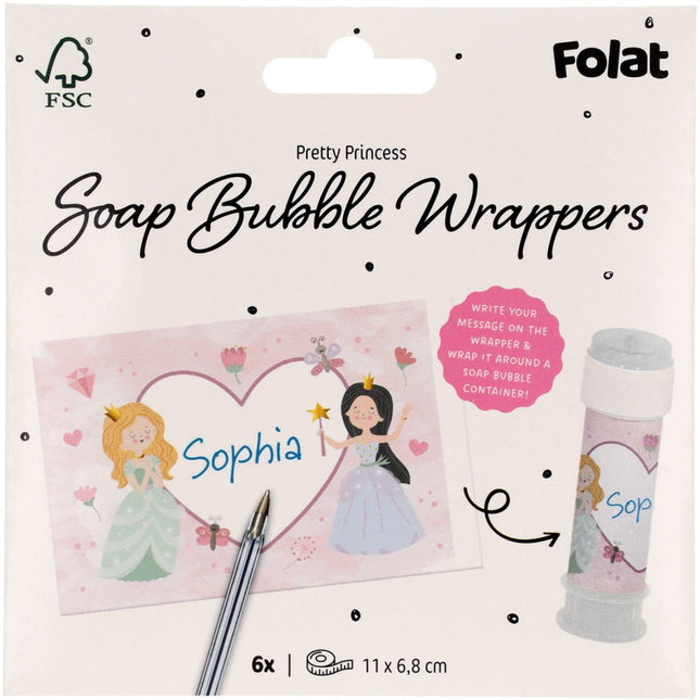 Prinsessen Stickers Bellenblaas 6st van Folat koop je bij Partywinkel