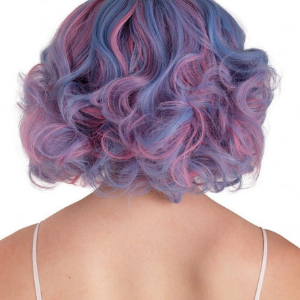 Pruik Arlene Kort Met Krullen Pastel Blauw En Roze van PartyXplosion koop je bij Partywinkel