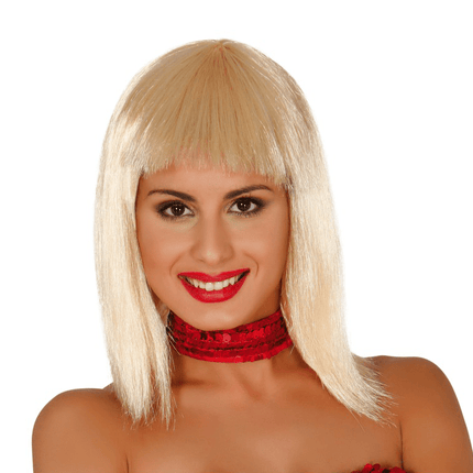 Pruik Blond Half Lang Haar van Fiestas Guirca koop je bij Partywinkel
