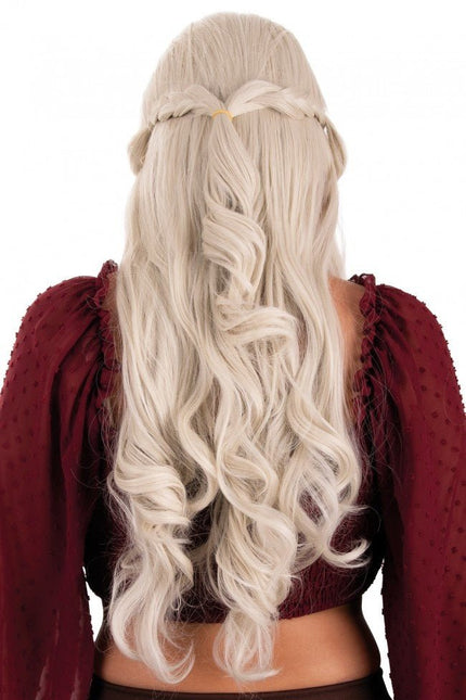 Pruik Dainerys Princess Of Dragonstone Lang Met Vlechten Blond van PartyXplosion koop je bij Partywinkel