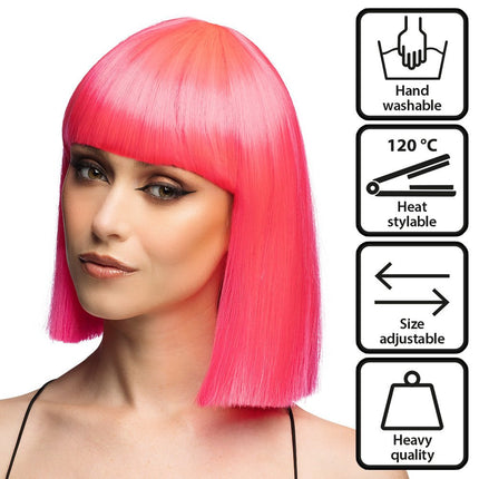 Pruik Djamilla playful pink van Boland koop je bij Partywinkel