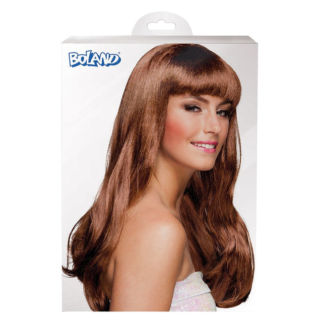 Pruik Lang Haar Bruin van Boland koop je bij Partywinkel
