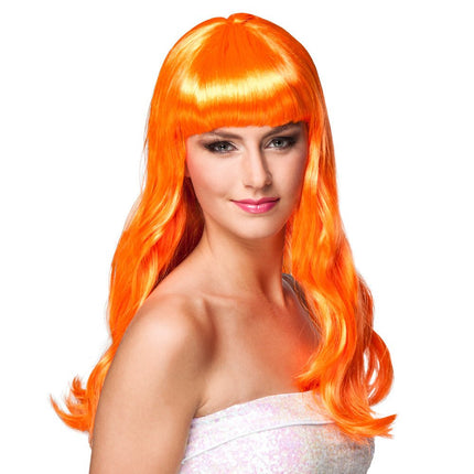 Pruik Lang Haar Oranje van Boland koop je bij Partywinkel