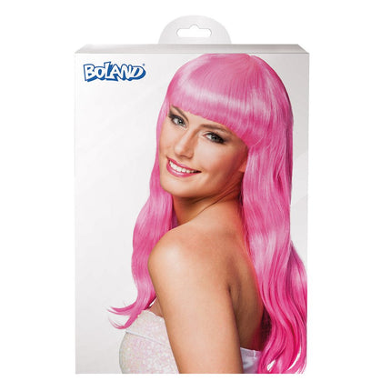 Pruik Lang Haar Roze van Boland koop je bij Partywinkel