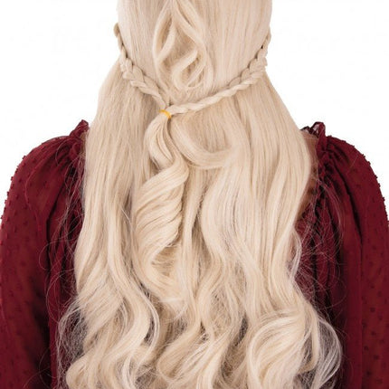 Pruik Queen Dainerys Lang Met Vlechten Blond van PartyXplosion koop je bij Partywinkel