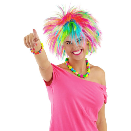 Pruik regenboog pieken van Folat koop je bij Partywinkel