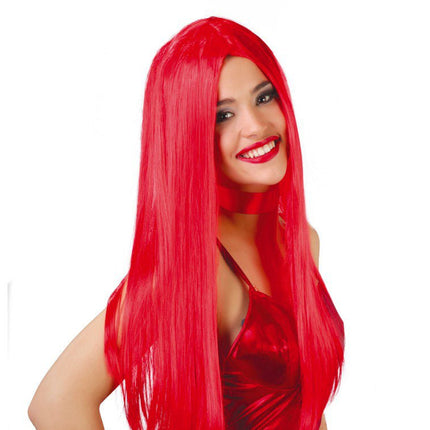 Pruik Rood Lang Haar van Fiestas Guirca koop je bij Partywinkel