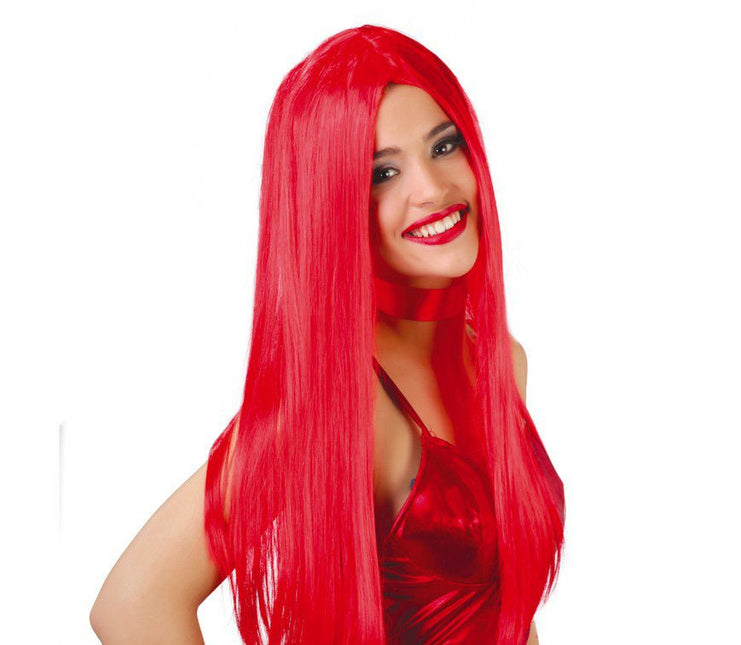 Pruik Rood Lang Haar van Fiestas Guirca koop je bij Partywinkel