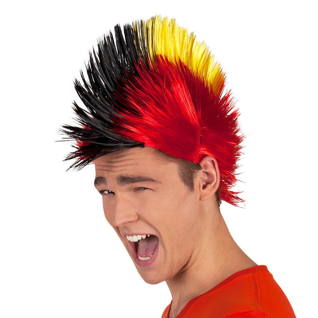 Punk Pruik Belgie van Boland koop je bij Partywinkel