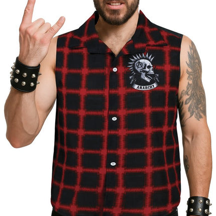 Punk Vest Rood Zwart van Fiestas Guirca koop je bij Partywinkel