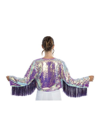 Purple Iridescent Sequin Jacket for Women