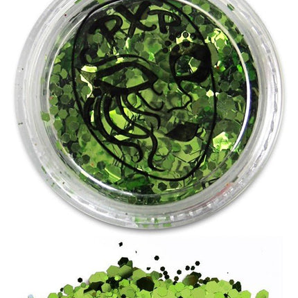 PXP Glitter Poeder Tropical Green 5gr van PXP Professional Colours koop je bij Partywinkel