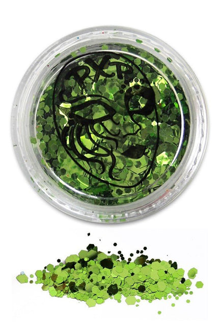 PXP Glitter Poeder Tropical Green 5gr van PXP Professional Colours koop je bij Partywinkel