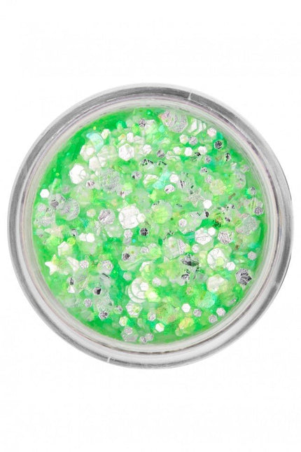 PXP Pressed Chunky Glitter Creme Neon Emerald Candy 10ml van PXP Professional Colours koop je bij Partywinkel