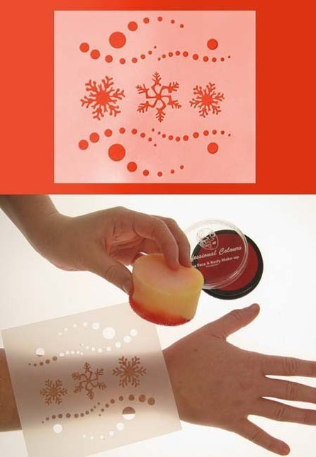 PXP Schmink Sjabloon Face Paint Sneeuwvlokken 12x13cm van PXP Professional Colours koop je bij Partywinkel
