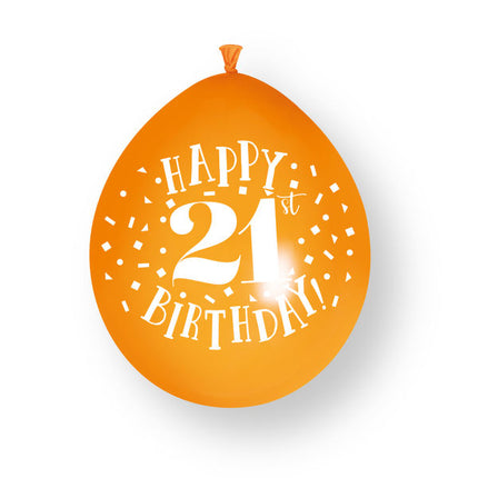 10ct Happy 21st Birthday 23cm Latex Balloons