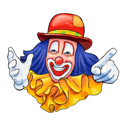 Raamsticker Clown Rode Hoed 40cm van PartyXplosion koop je bij Partywinkel