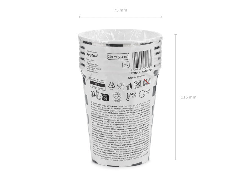 Race Bekers 220ml 6st van Partydeco koop je bij Partywinkel