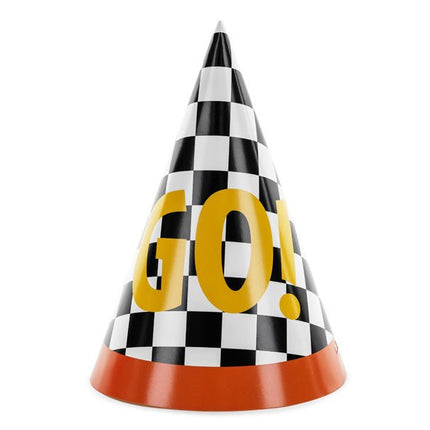 Race Feesthoedjes 16cm 6st van Partydeco koop je bij Partywinkel