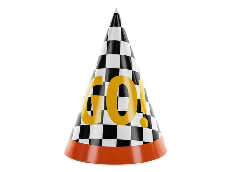 Race Feesthoedjes 16cm 6st van Partydeco koop je bij Partywinkel